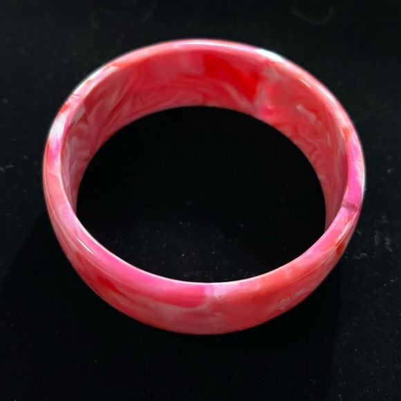 Multi Colored Chunky Acrylic Bangle Bracelet 8.5" Diameter Previously Owned - Picture 2 of 3